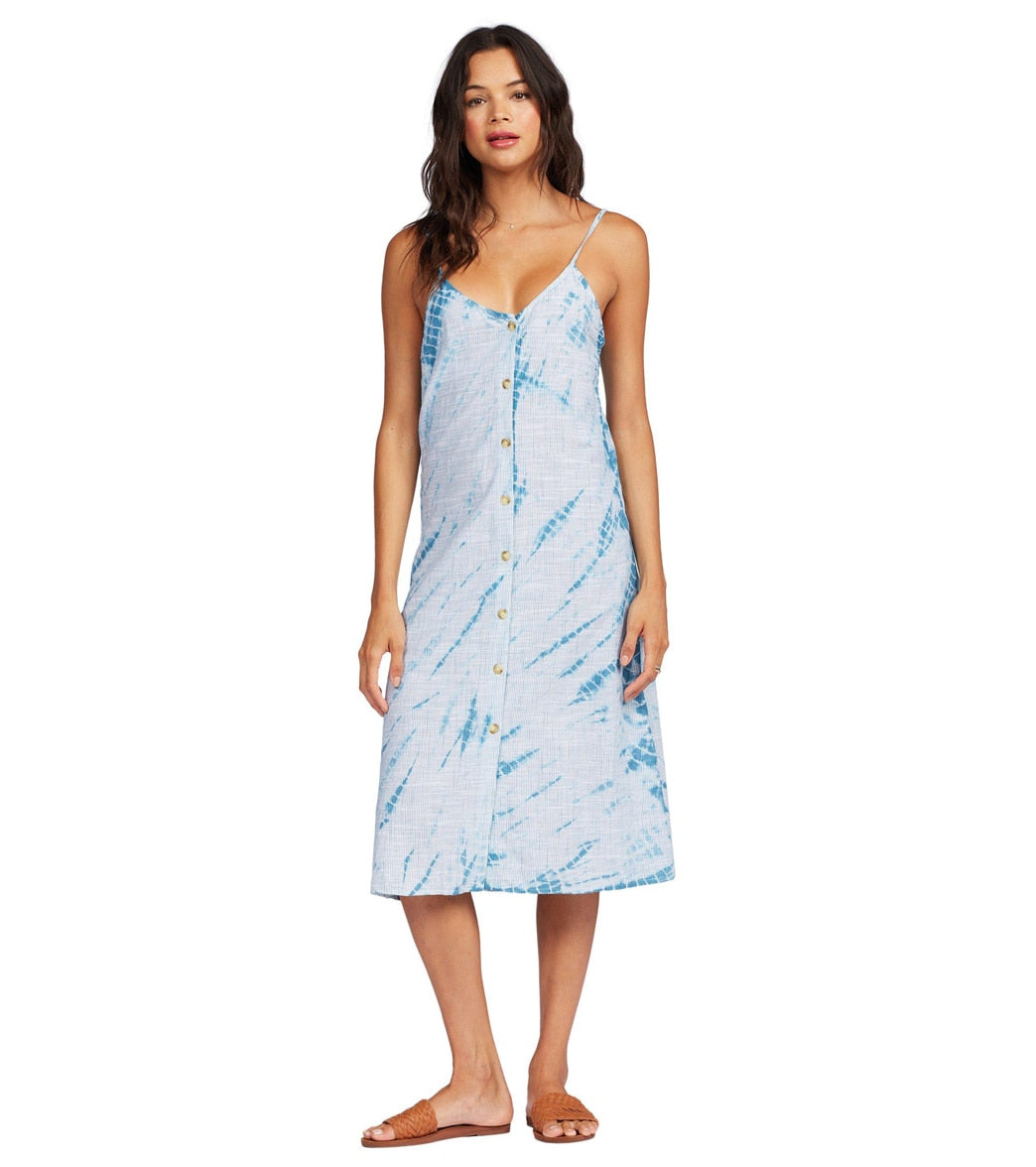 Roxy Women's Wild Ties Midi Tank Dress - Corsair Gone Ahead Stripe Large - Swimoutlet.com