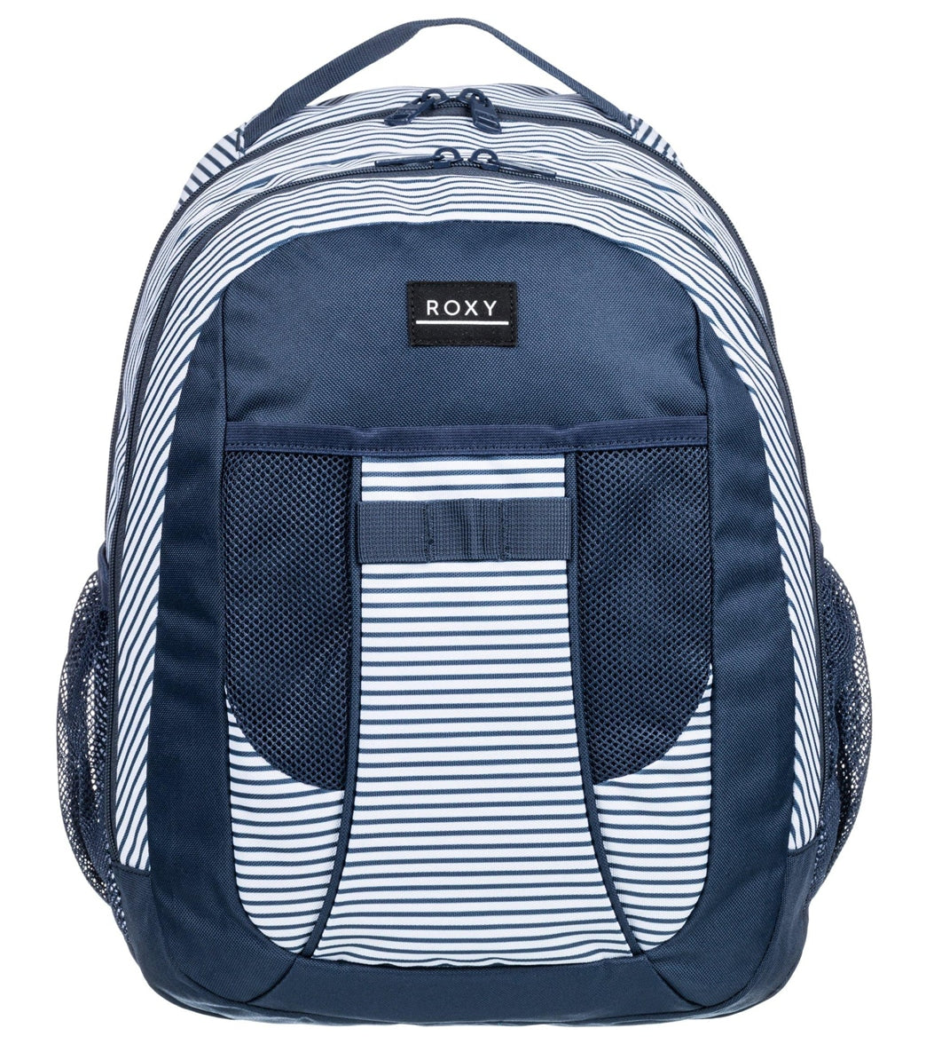 Roxy Women's Just Be Happy Backpack - Mood Indigo Colif Stripes One Size Cotton - Swimoutlet.com