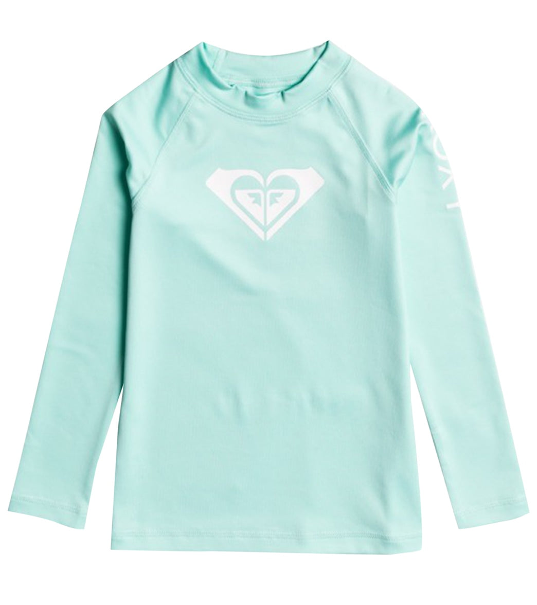 Roxy Girls' Whole Hearted Long Sleeve Rashguard - Beach Glass 2 - Swimoutlet.com