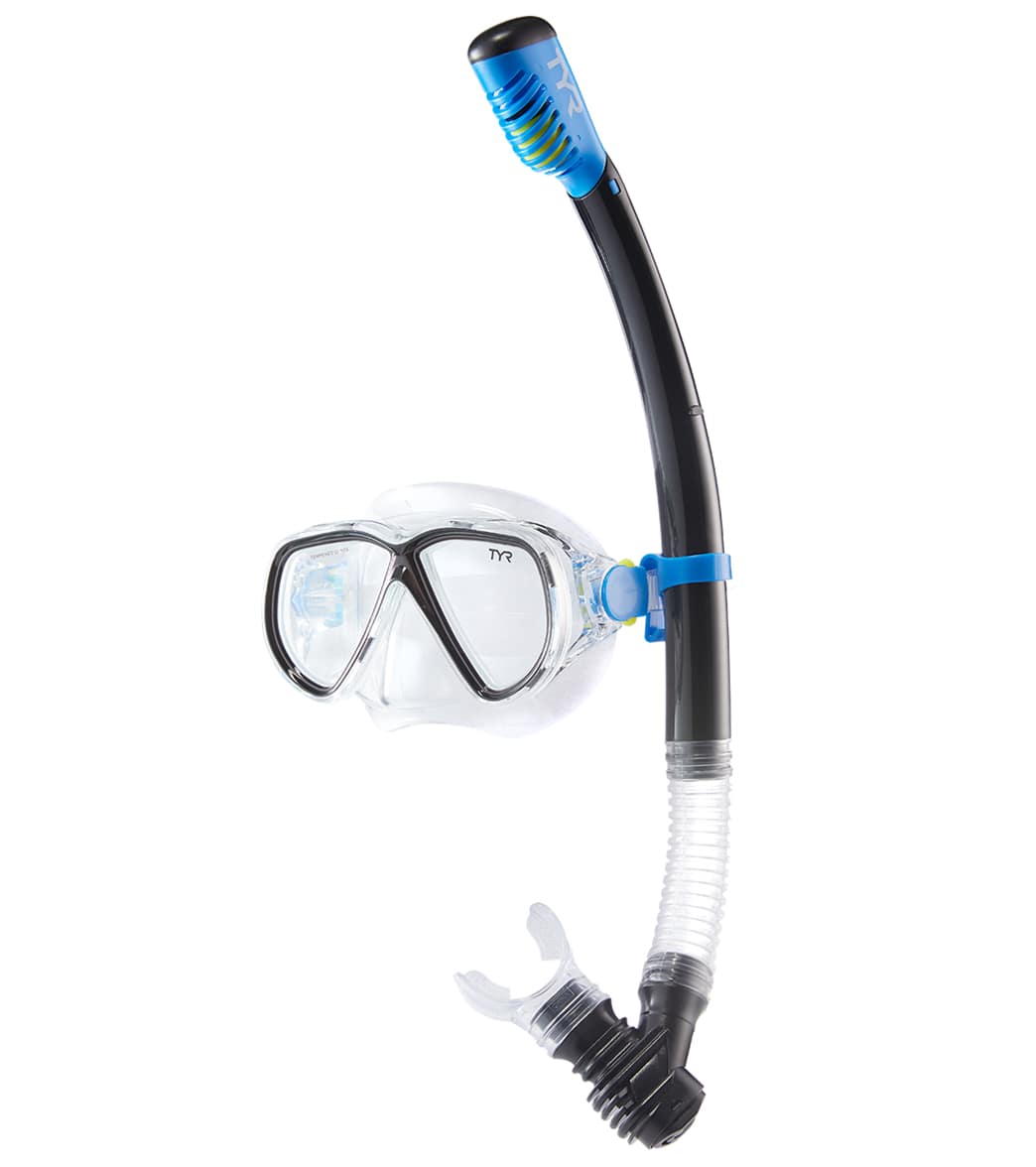 TYR Recreation Mask And Snorkel Set - Blue/Black - Swimoutlet.com