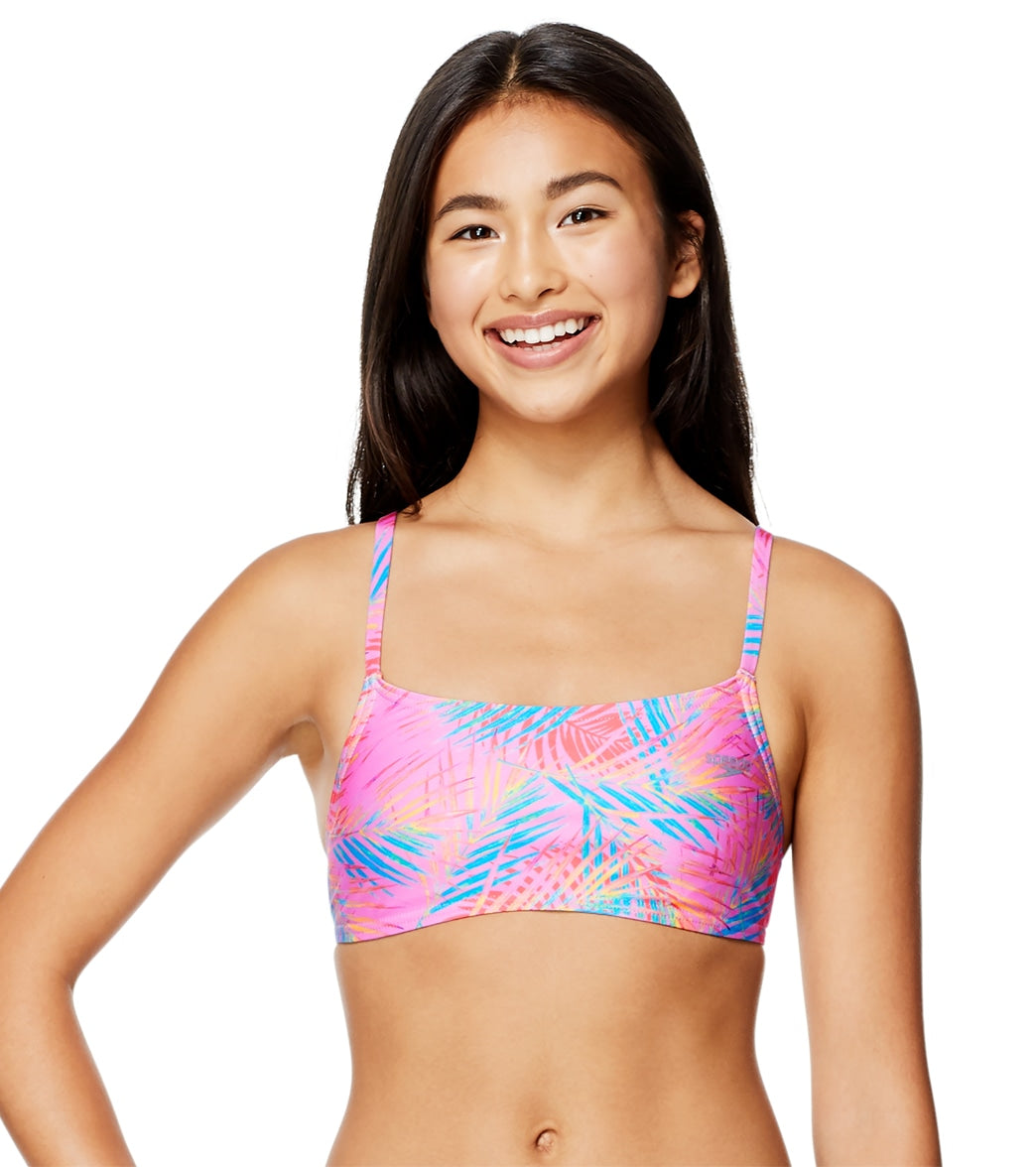 Speedo Women's Strappy Fixed Back Bikini Top - Throwing Shade Small Size Small - Swimoutlet.com