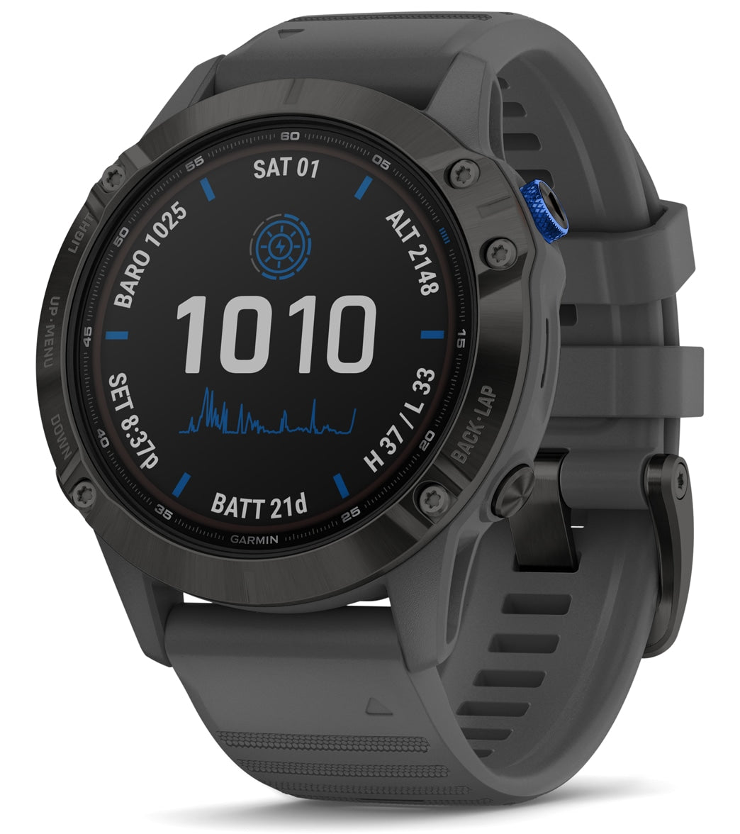 Garmin Fenix 6 Pro Solar Edition Gps Smartwatch - Black - Swimoutlet.com