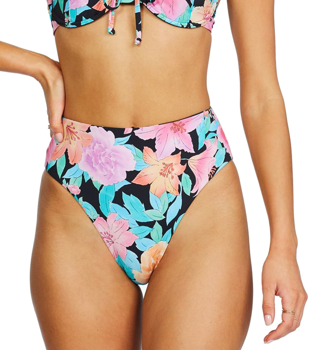 Billabong Women's Tropic Time Rev High Maui Bikini Bottom - Multi Large - Swimoutlet.com