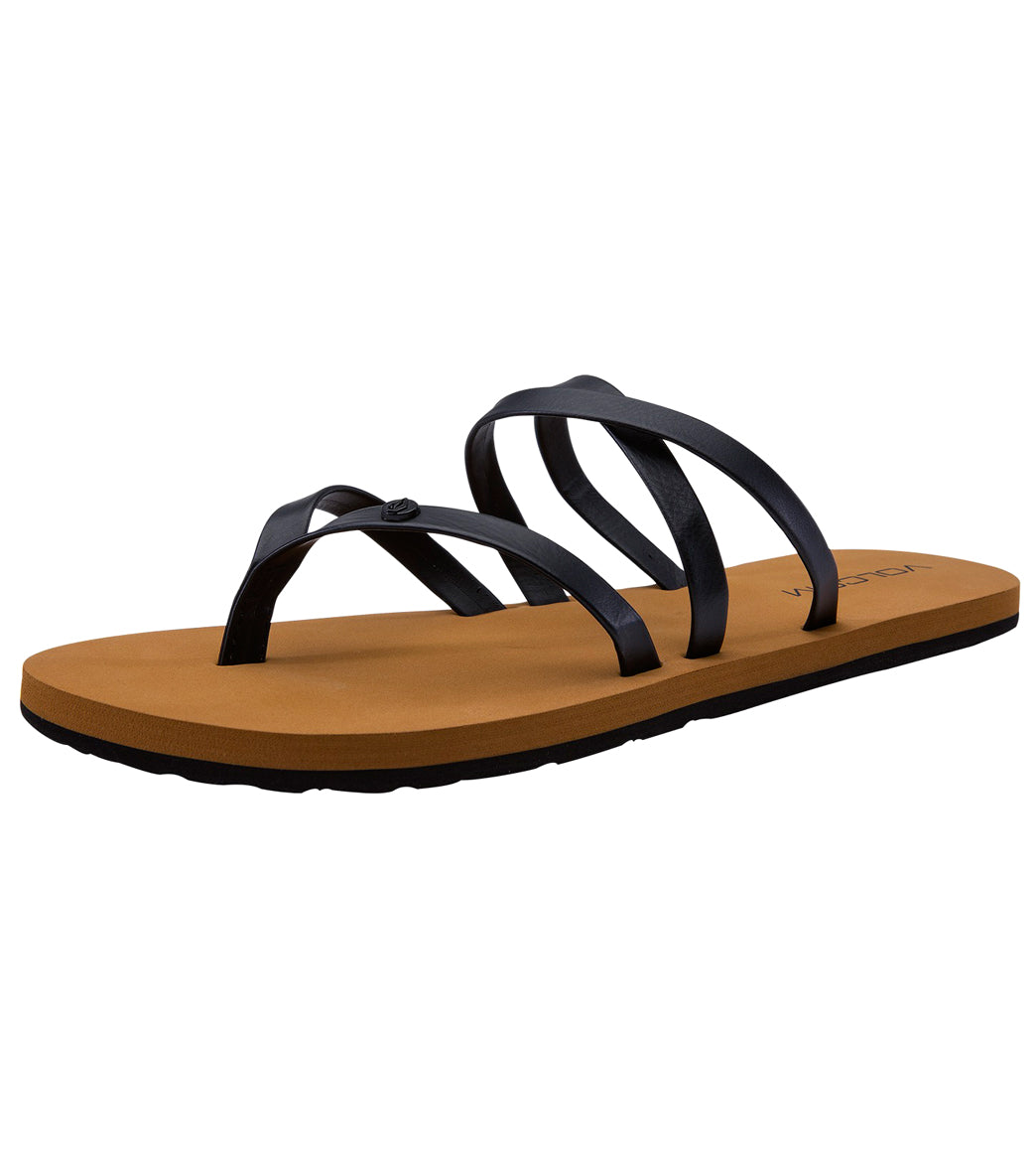 Volcom Women's Easy Breezy Flip Flop - Black 10 - Swimoutlet.com