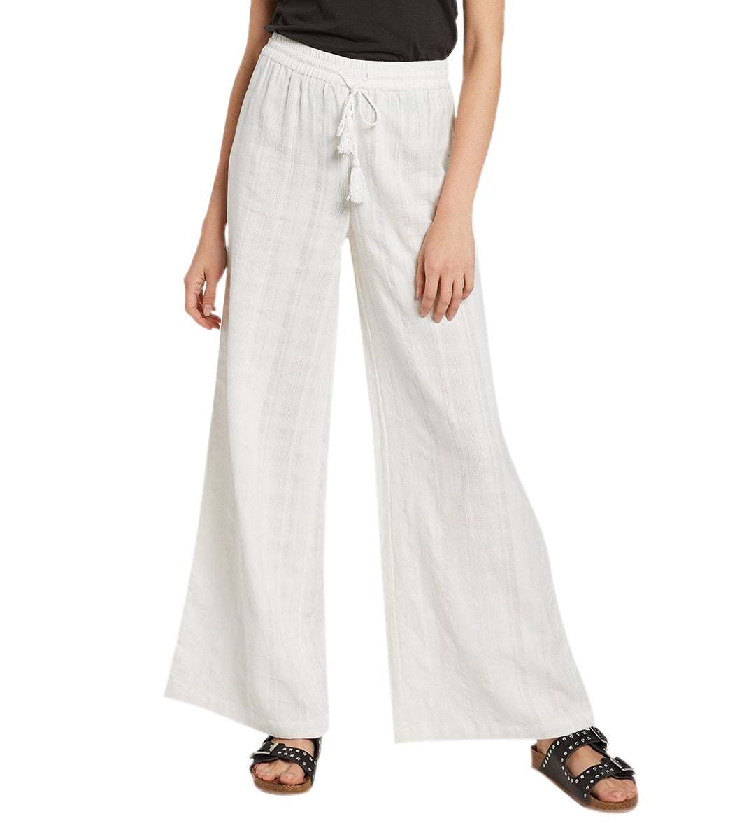 Volcom Women's Sun Spent Pants - Star White Medium Cotton - Swimoutlet.com
