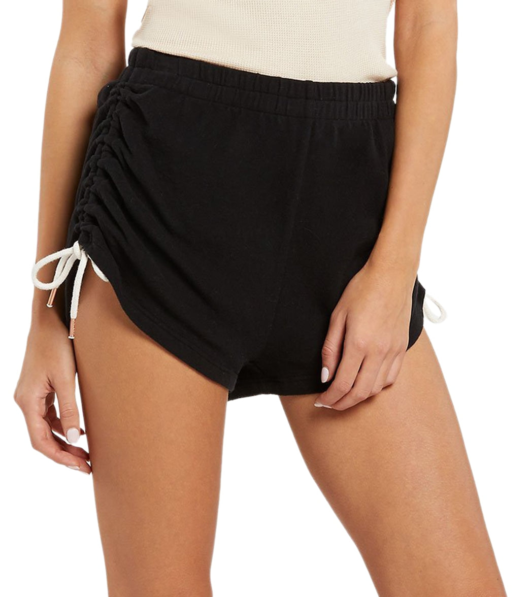 Volcom Women's Lil Fleece Short - Black Large Cotton - Swimoutlet.com