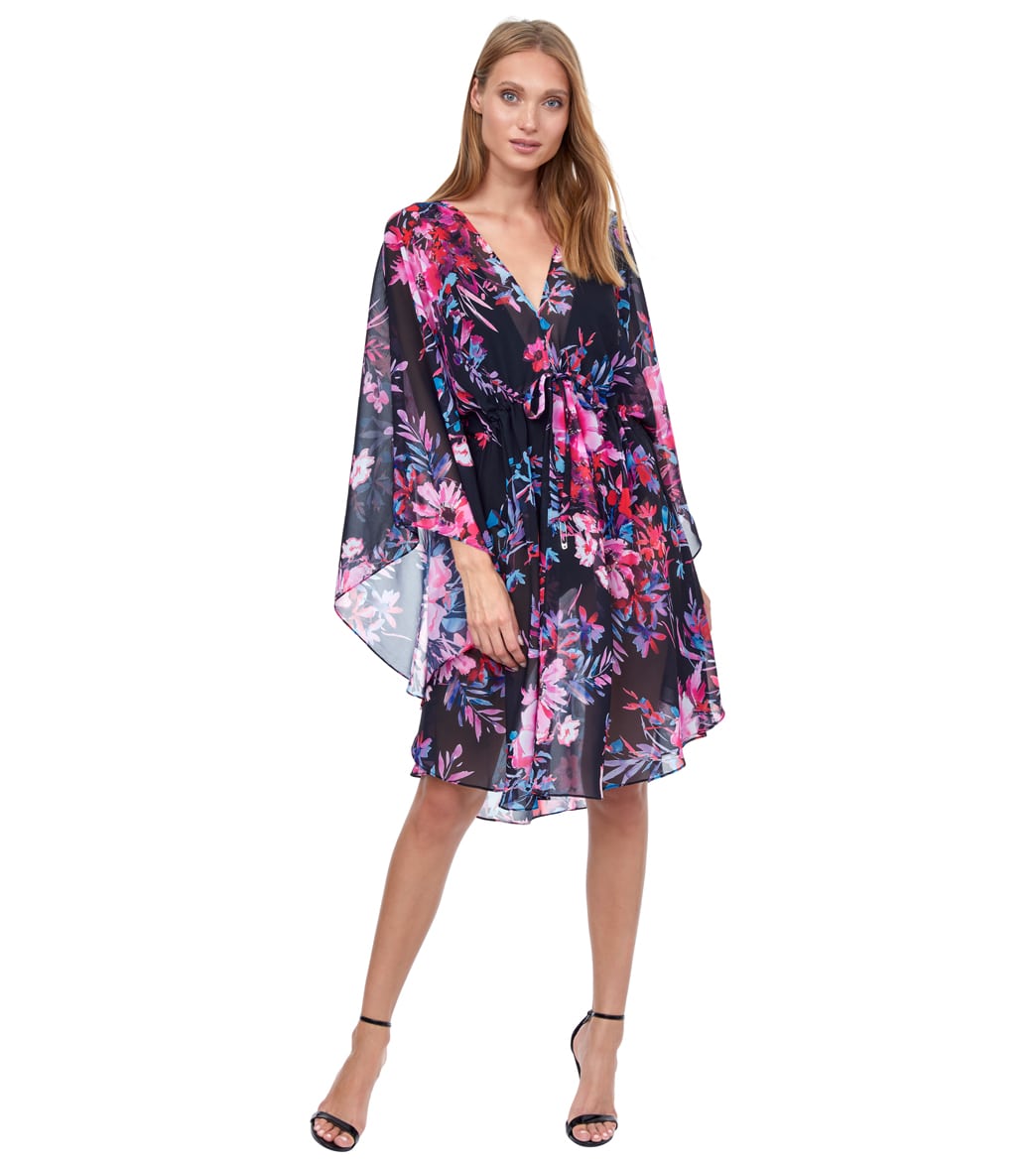 Gottex Women's Cherry Blossom Short Caftan - Multi Color Large - Swimoutlet.com