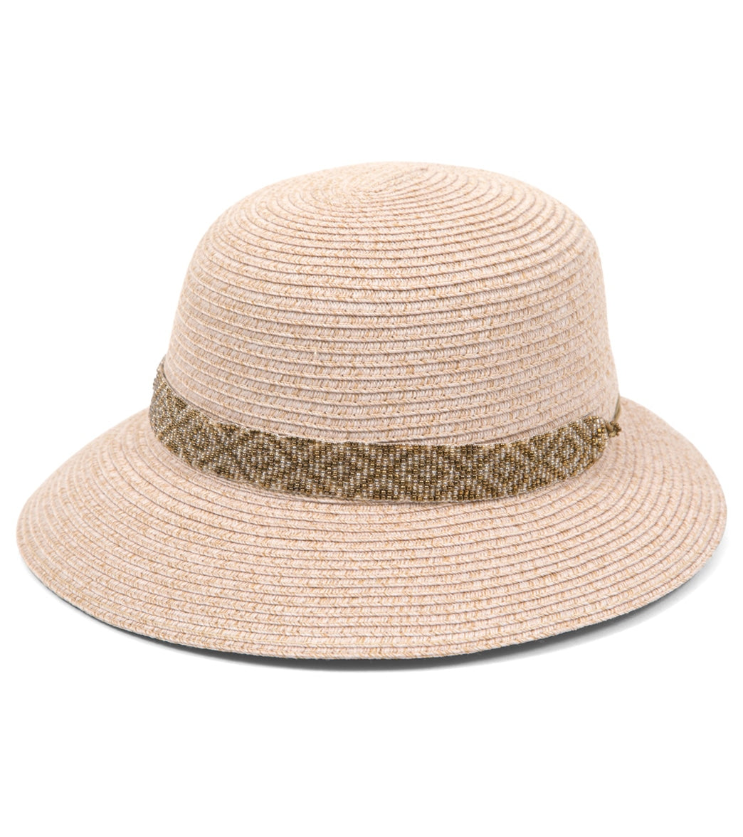 Physician Endorsed Women's Diamante Straw Hat - Tan/ Bronze Adjustable - Swimoutlet.com