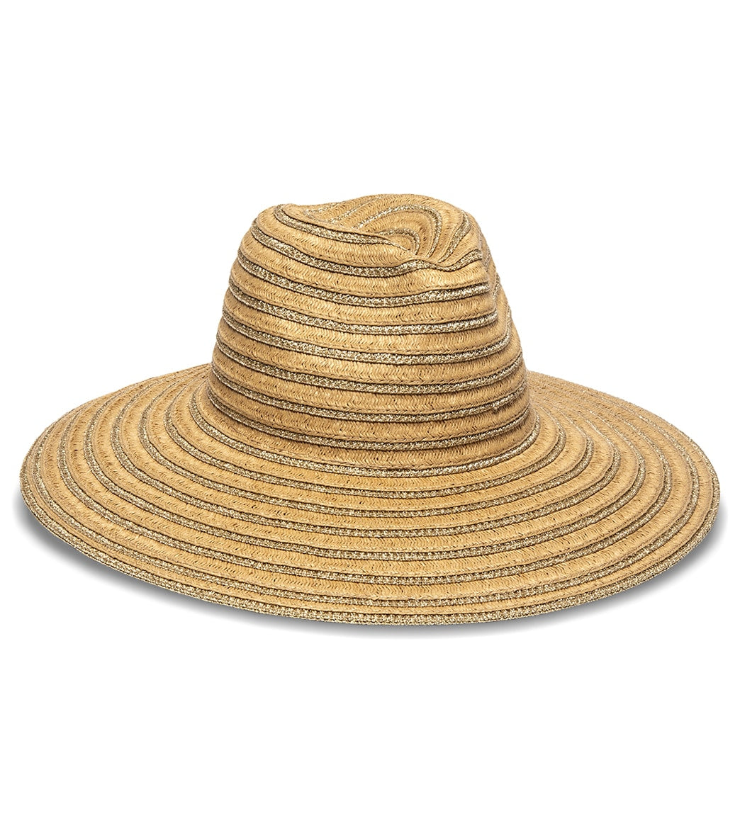Physician Endorsed Women's Hamilton Wide Brim Straw Hat - Carmel/Gold Adjustable - Swimoutlet.com