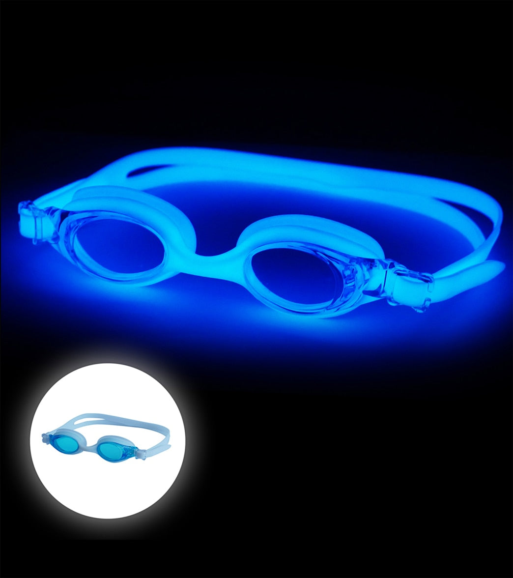Finis Kids' Flowglow Glow-In-The-Dark Goggle - Blue Glow - Swimoutlet.com