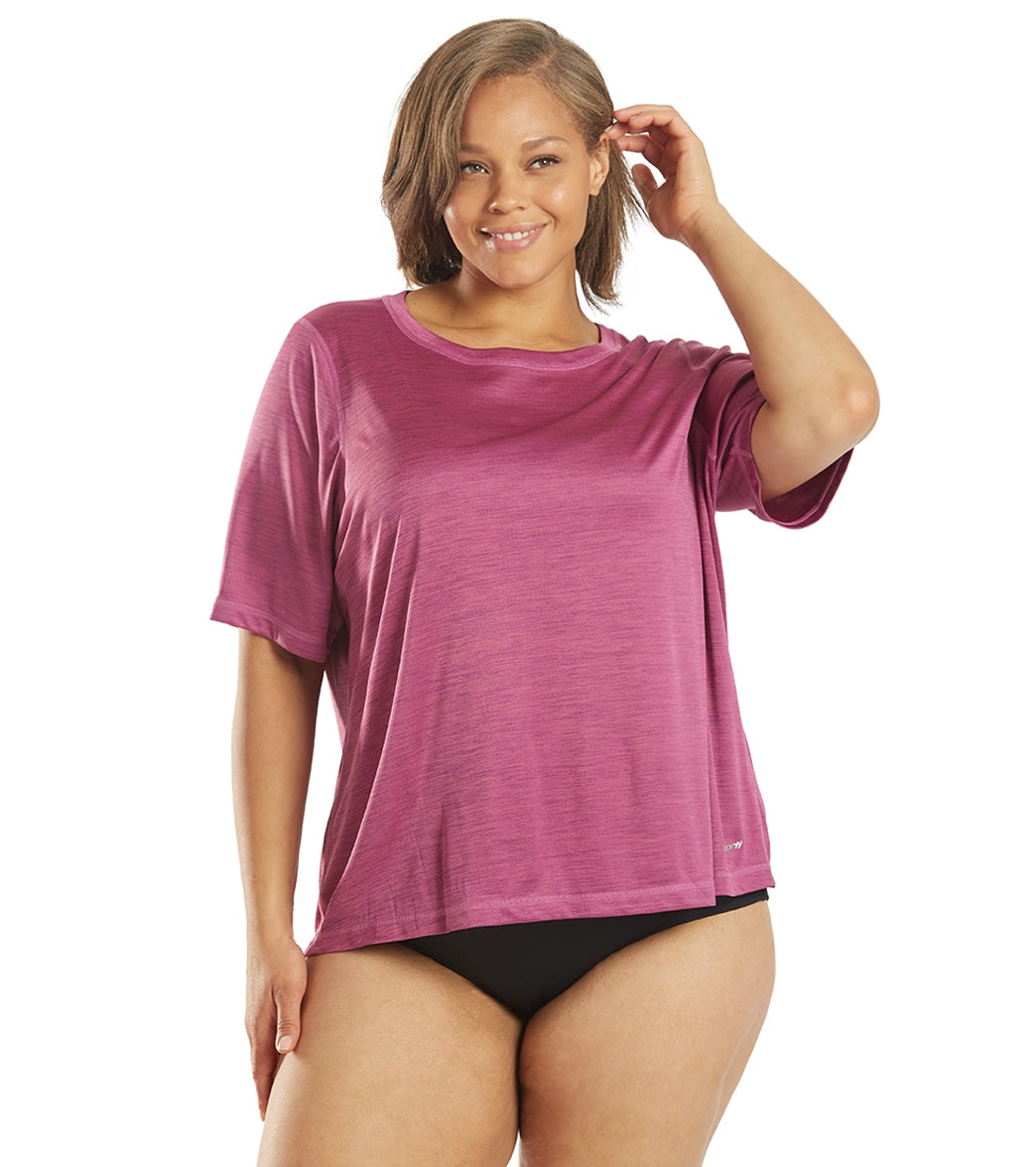 Sporti Women's Plus Size S/S UPF Sun Shirt at SwimOutlet.com