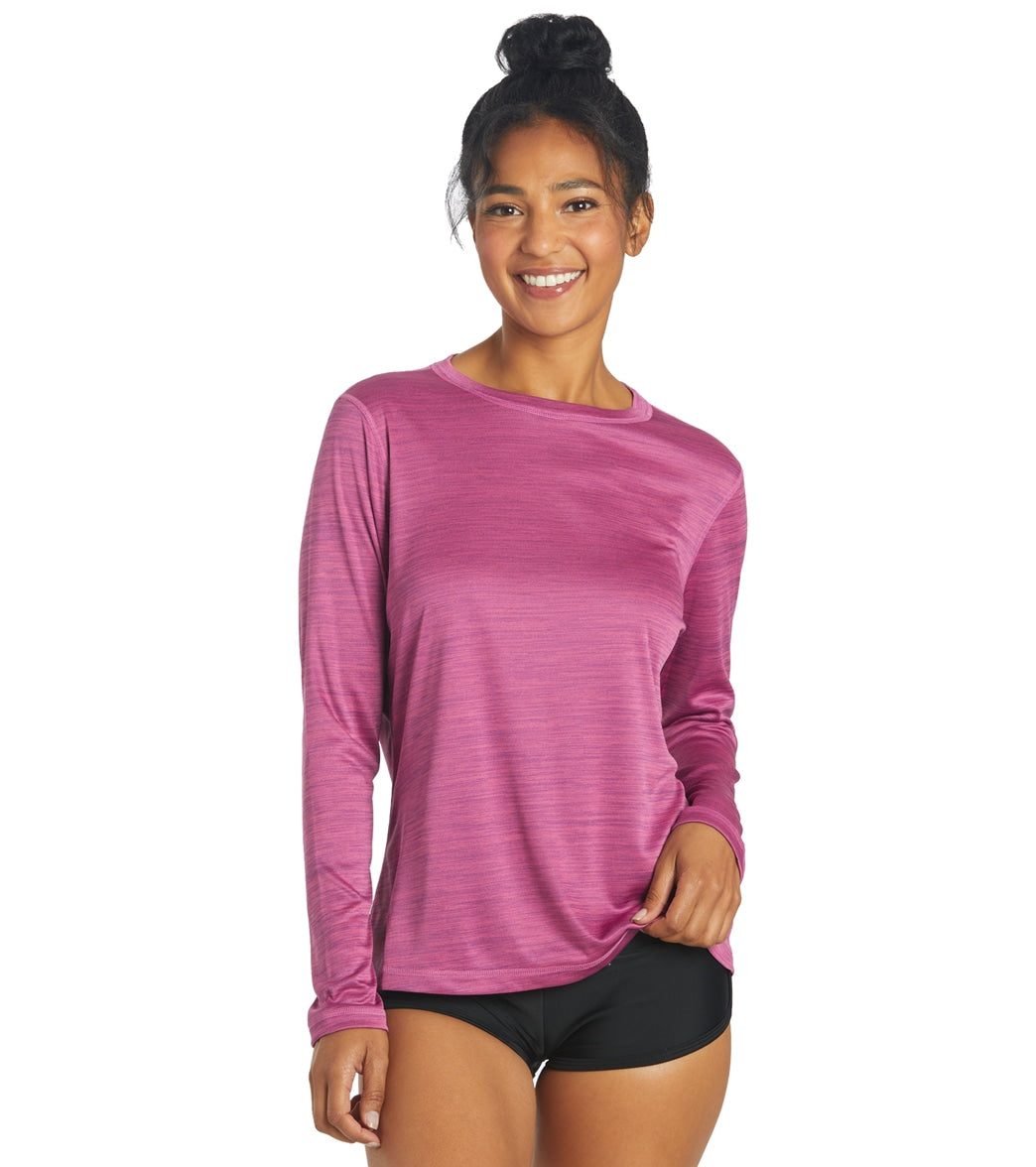 Halcurt Women's Plus Size Swim Shirt Long Sleeve UPF 50+ Rash Guard  Sunscreen Shirts Top