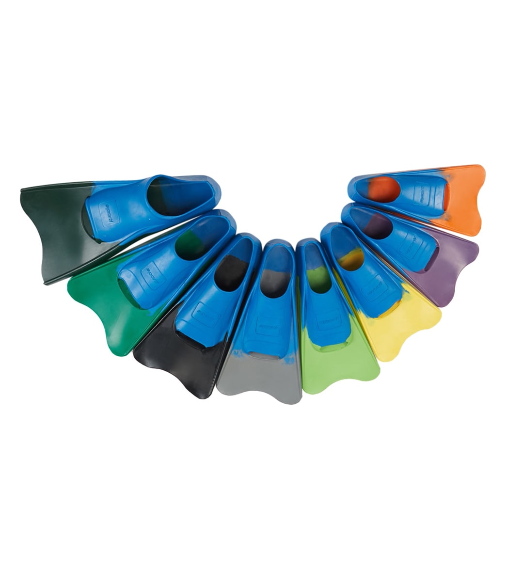 Sporti Essential Training Swim Fins Color - Little Kid 1-2 Orangeblue Multi Color 100% Rubber - Swimoutlet.com