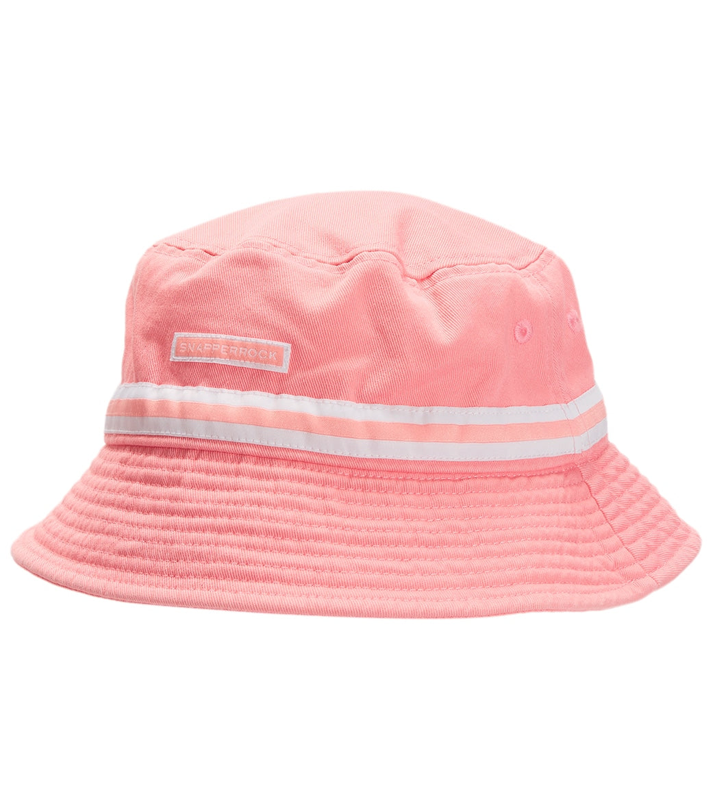 Snapper Rock Girls' Pink Surf Bucket Hat - Large Cotton - Swimoutlet.com