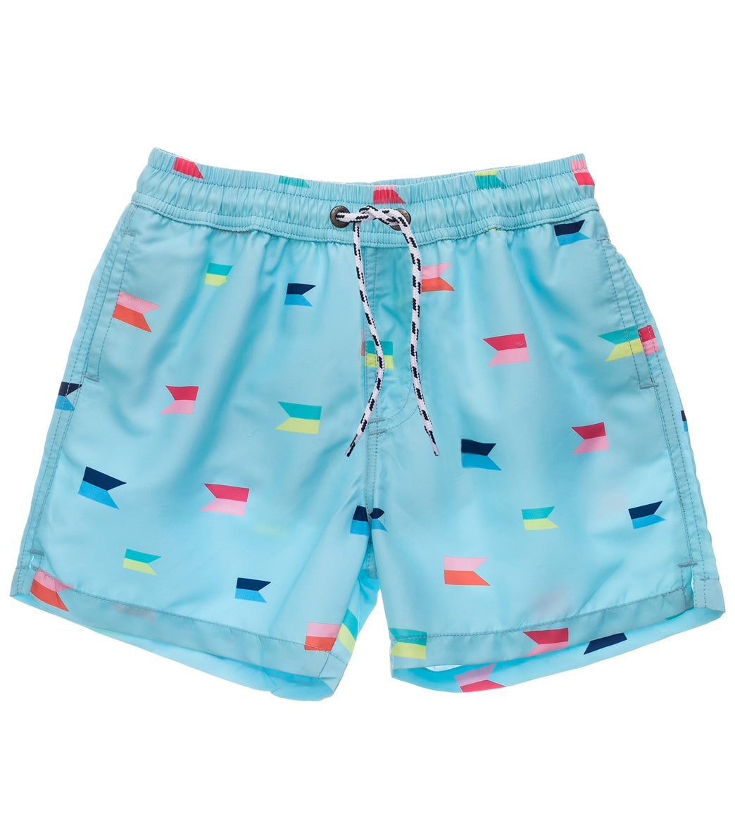 Snapper Rock Boys' Maritime Fliers Volley Swim Trunk Toddler/Little/Big Kid - Blue 10 Polyester - Swimoutlet.com