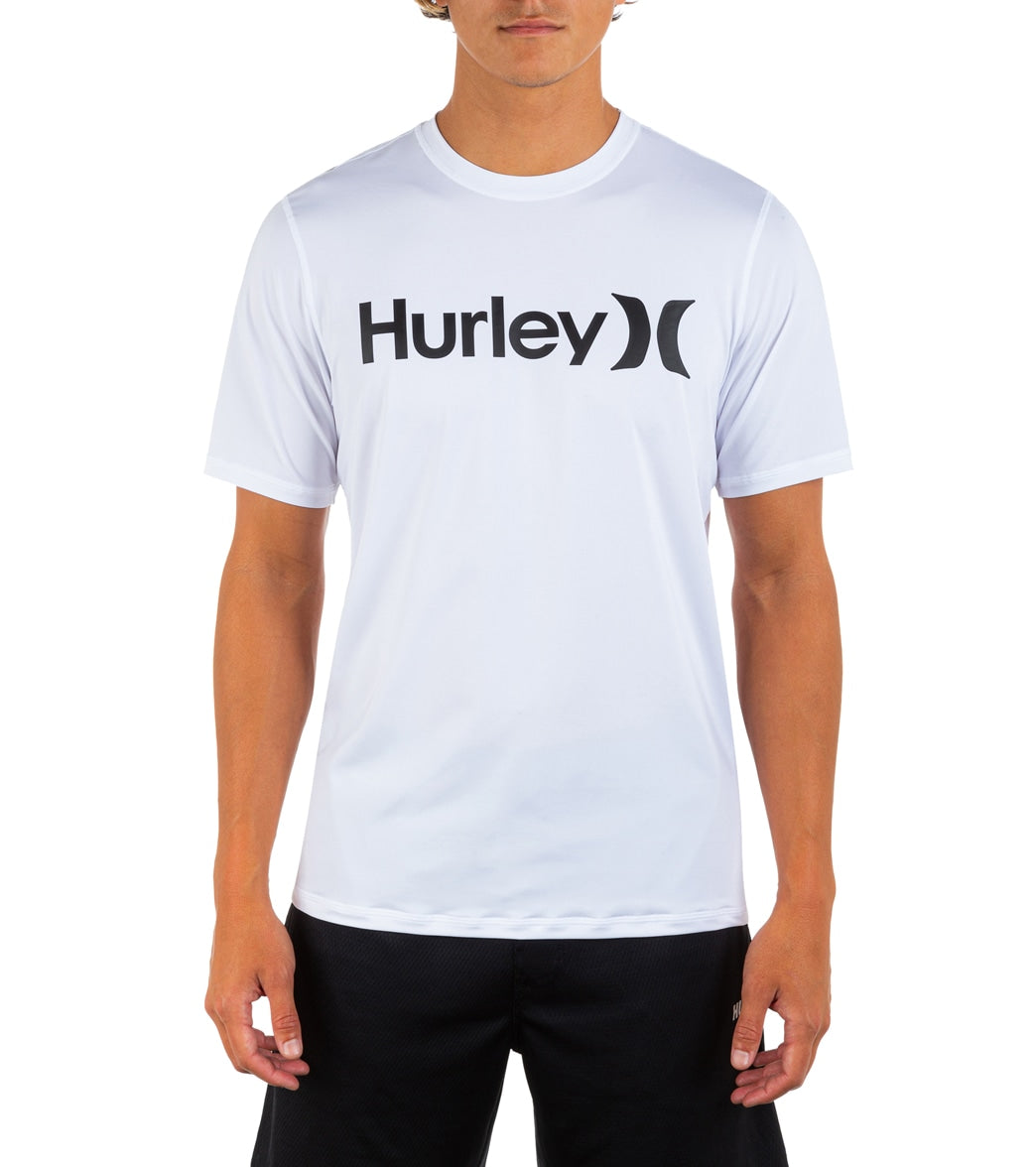 Hurley One And Only Hybrid Short Sleeve Surf Shirt - White Large - Swimoutlet.com