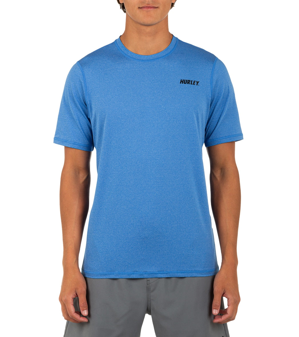 Hurley Fastlane Hybrid Short Sleeve Surf Shirt - Pacific Blue Large - Swimoutlet.com