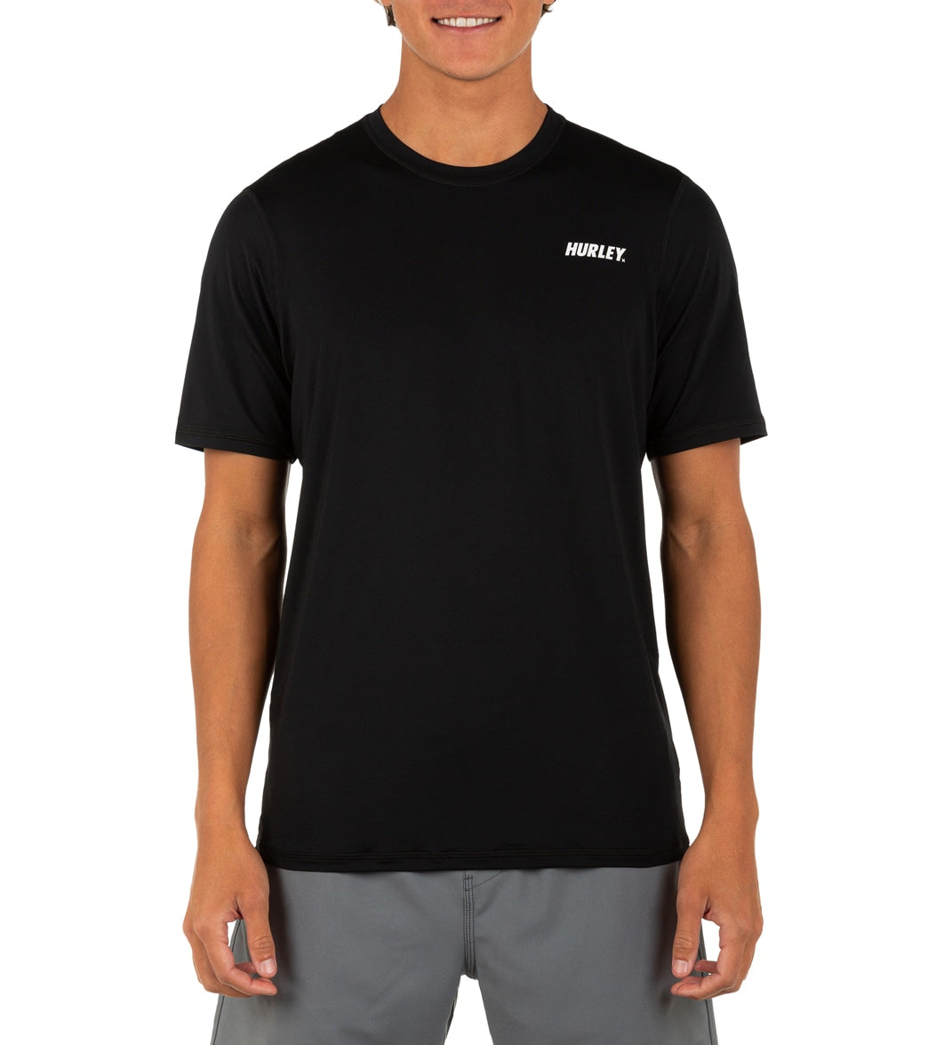 Hurley Fastlane Hybrid Short Sleeve Surf Shirt - Black Large - Swimoutlet.com