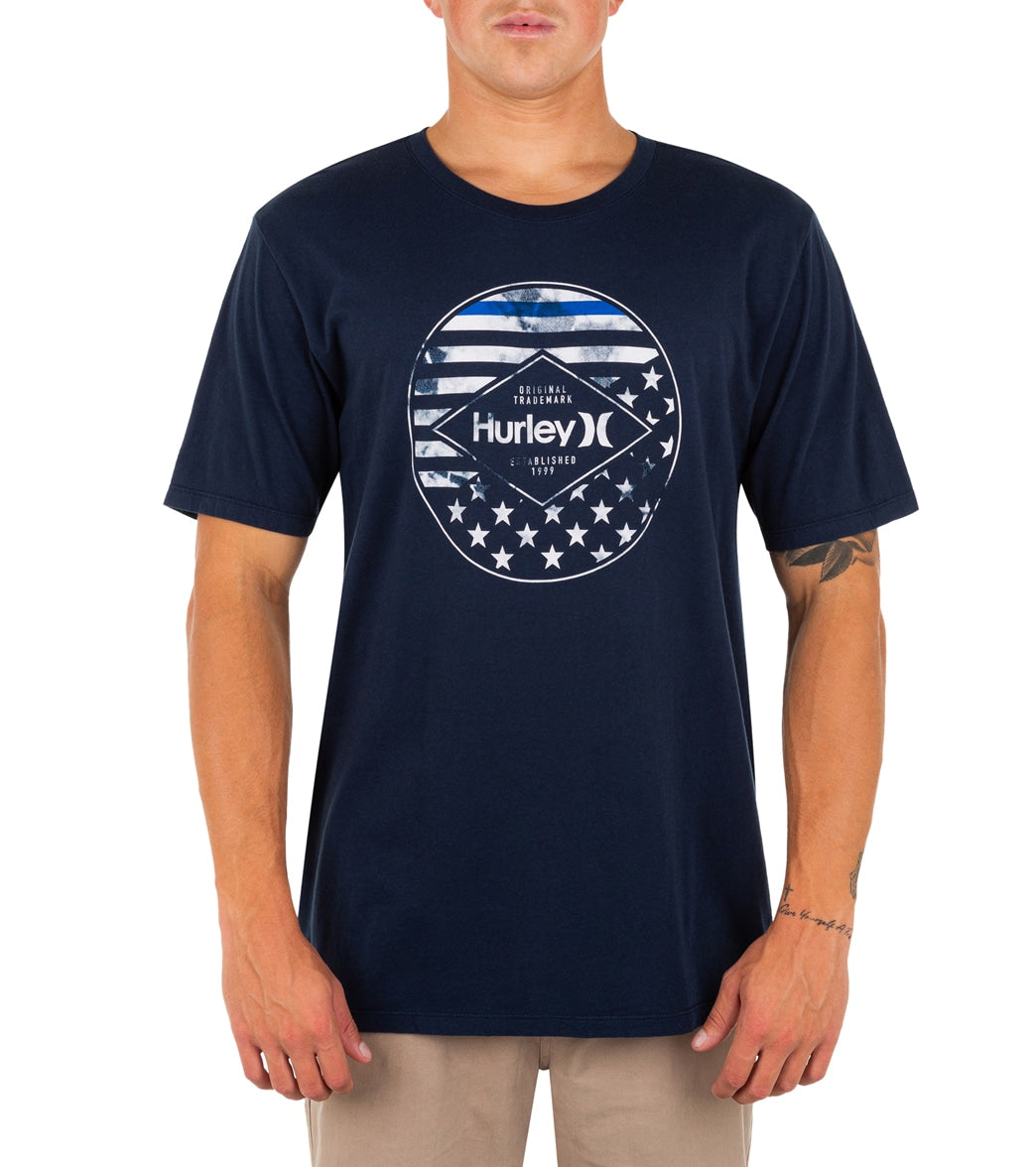 Hurley Everyday Washed Independence Short Sleeve Tee Shirt - Obsidian Large - Swimoutlet.com