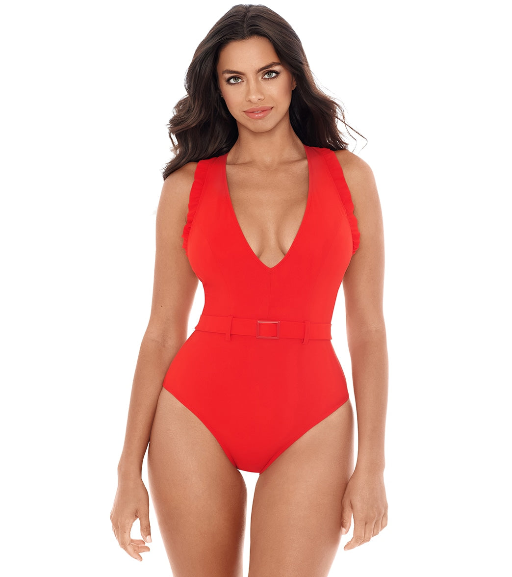 Skinny Dippers By Miraclesuit Women's Jelly Beans Cinch One Piece Swimsuit - True Love Large - Swimoutlet.com