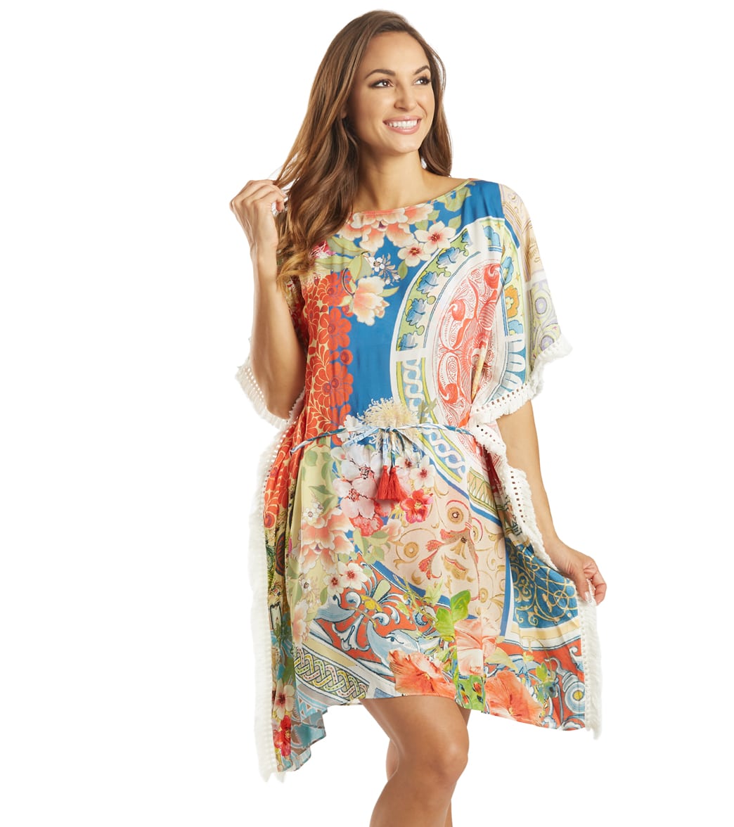 Johnny Was Women's Boho Cover Up Tunic - Blue/Multi Large - Swimoutlet.com