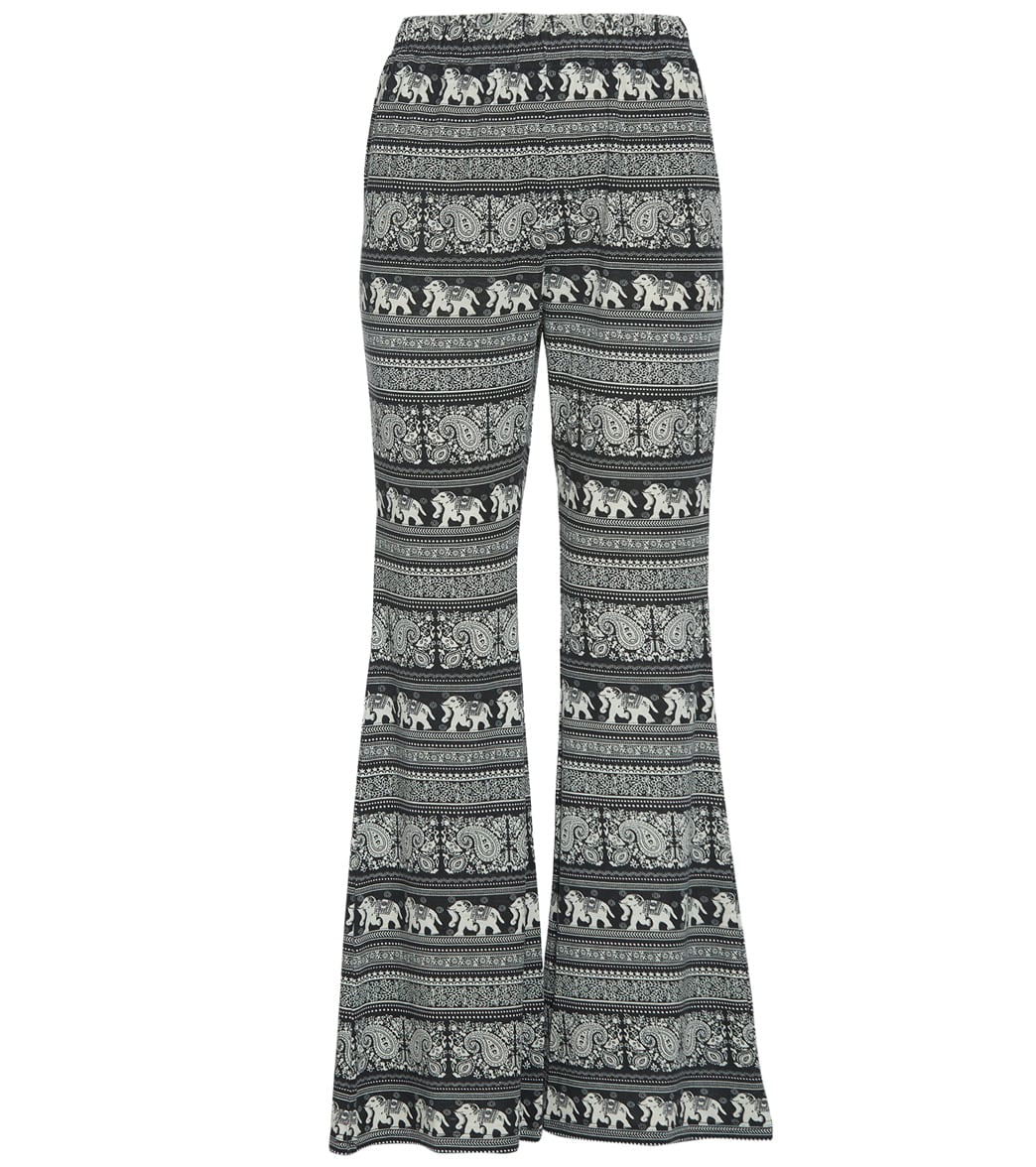 Yak & Yeti Elephant Print Yoga Pants - Black/White Small Size Small - Swimoutlet.com