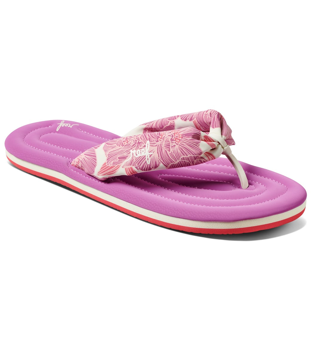 Reef Women's Pool Float Flip Flop - Purple Blossom 10 - Swimoutlet.com