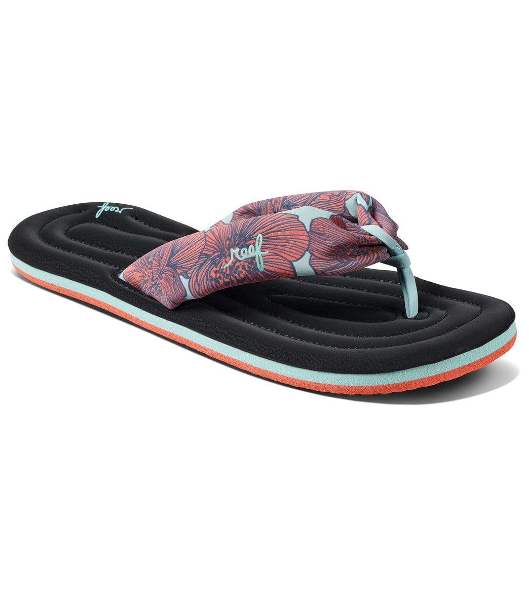 Reef Women's Pool Float Flip Flop - Aqua Blossom 10 - Swimoutlet.com