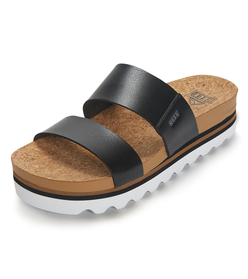 Reef Women's Cushion Vista Hi Sandal - Black 9 - Swimoutlet.com