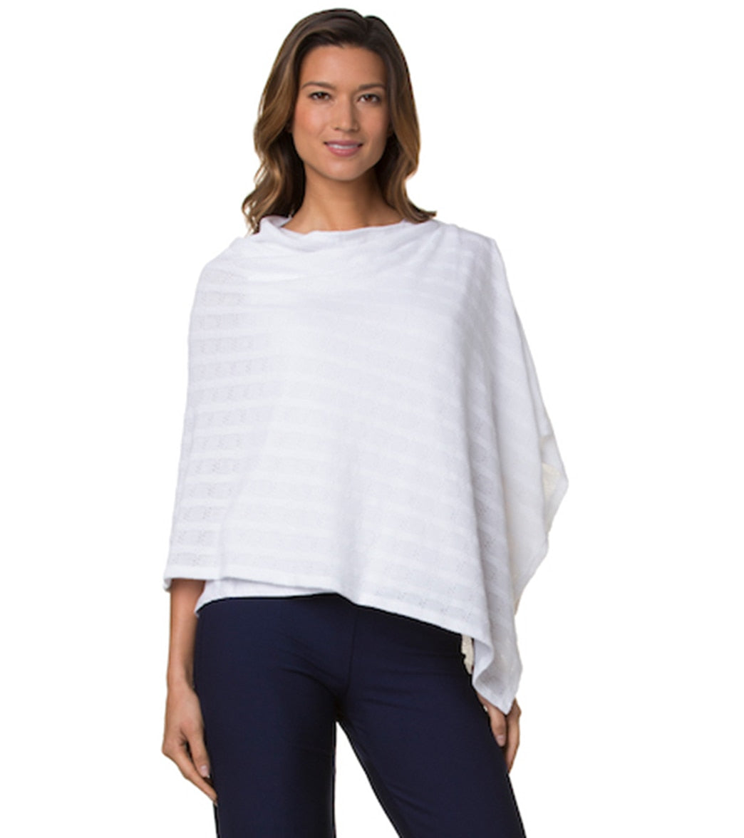 Helen Jon Women's New Line Essentials Beach Topper - White One Size Cotton/Polyester - Swimoutlet.com