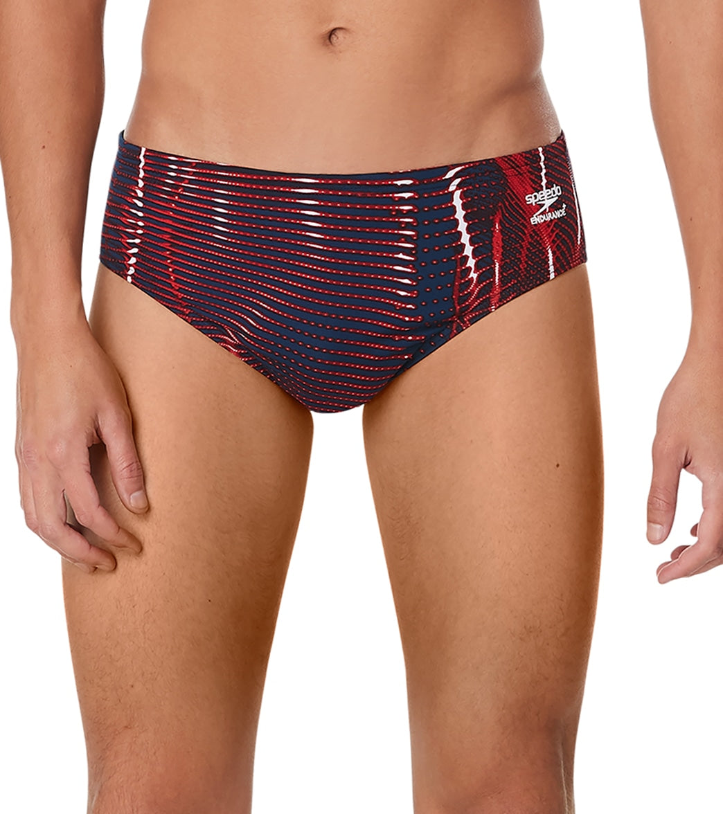 Speedo Men's Solar Boom Brief Swimsuit - Red/White/Blue 24 Polyester/Pbt - Swimoutlet.com