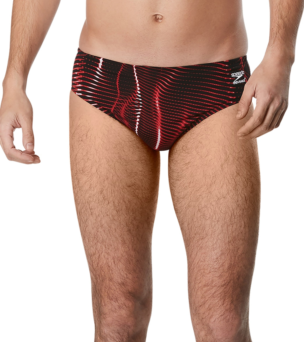Speedo Men's Solar Boom Brief Swimsuit - Red 24 Polyester/Pbt - Swimoutlet.com