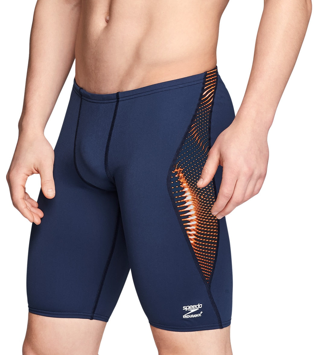 Speedo Men's Solar Boom Jammer Swimsuit - Navy/Orange 22 Polyester/Pbt - Swimoutlet.com