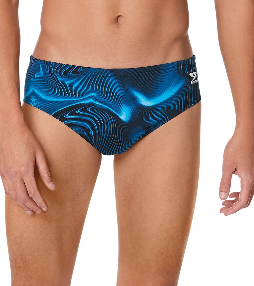 Speedo Men's Fusion Vibe Brief Swimsuit - Blue 24 Polyester/Pbt - Swimoutlet.com