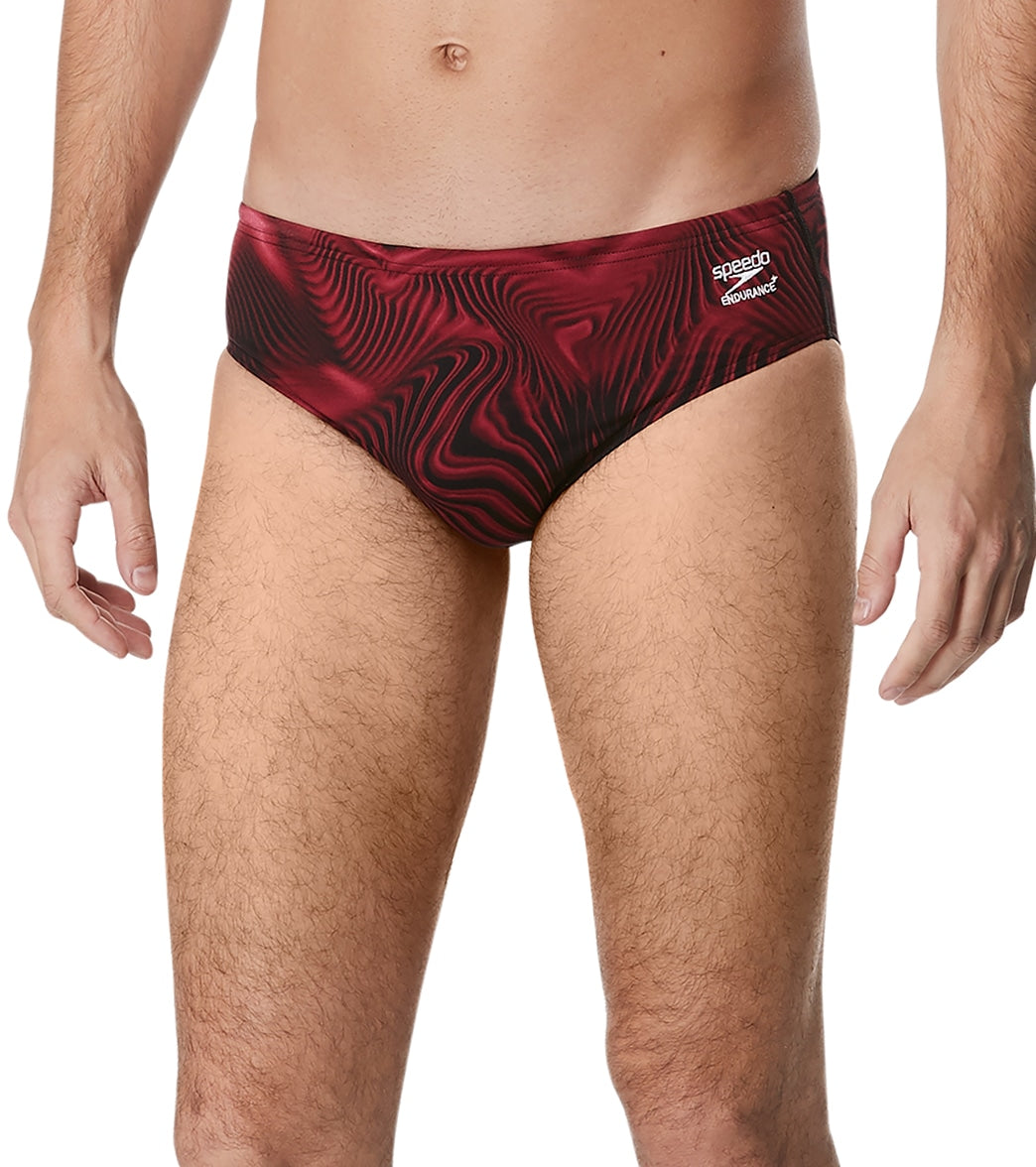 Speedo Men's Fusion Vibe Brief Swimsuit - Maroon 24 Polyester/Pbt - Swimoutlet.com