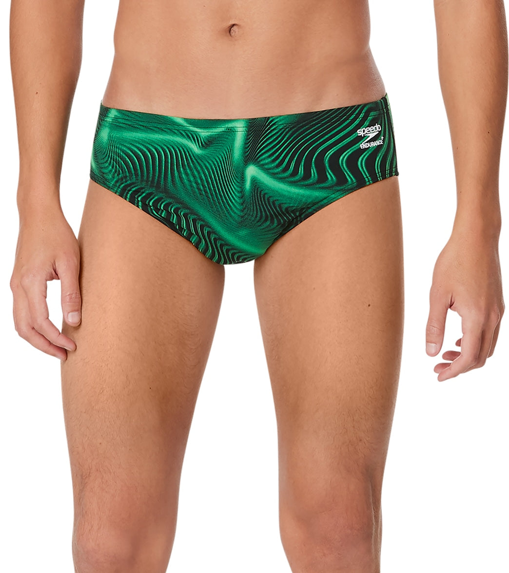 Speedo Men's Fusion Vibe Brief Swimsuit - Green 24 Polyester/Pbt - Swimoutlet.com