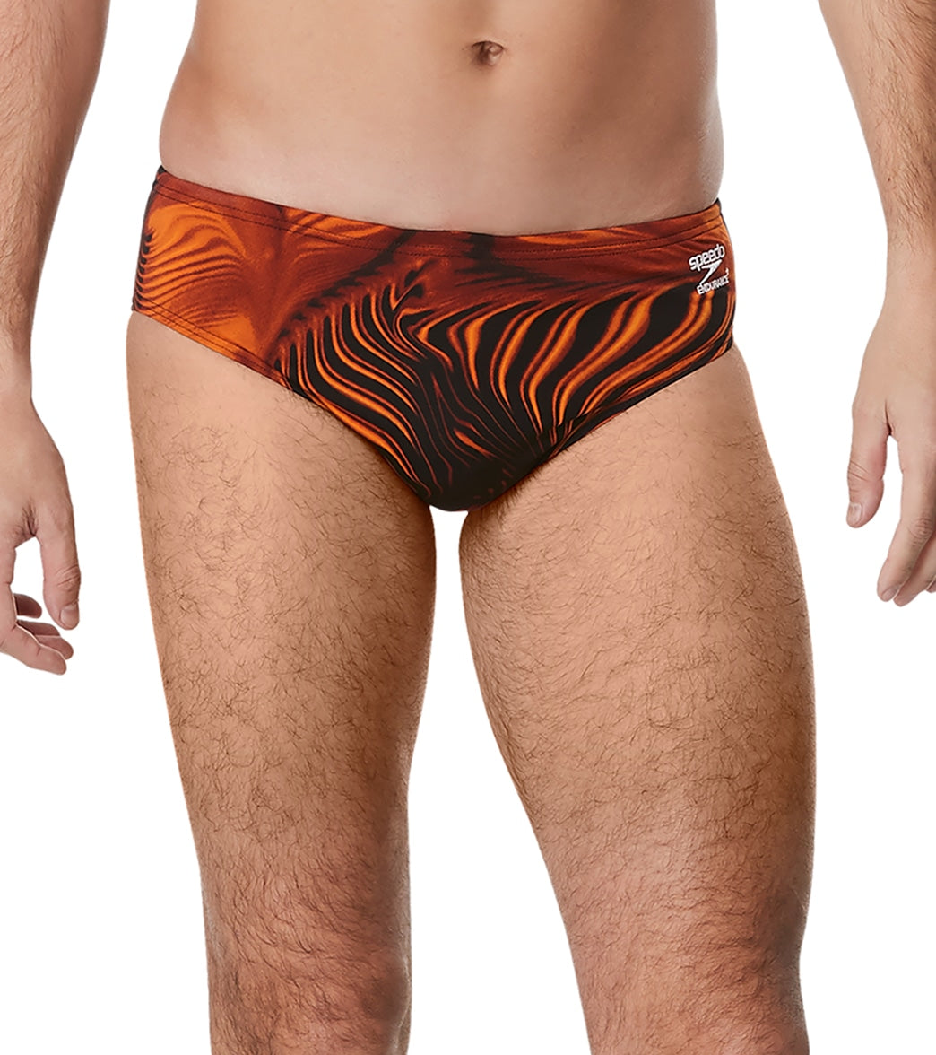 Speedo Men's Fusion Vibe Brief Swimsuit - Orange 24 Polyester/Pbt - Swimoutlet.com