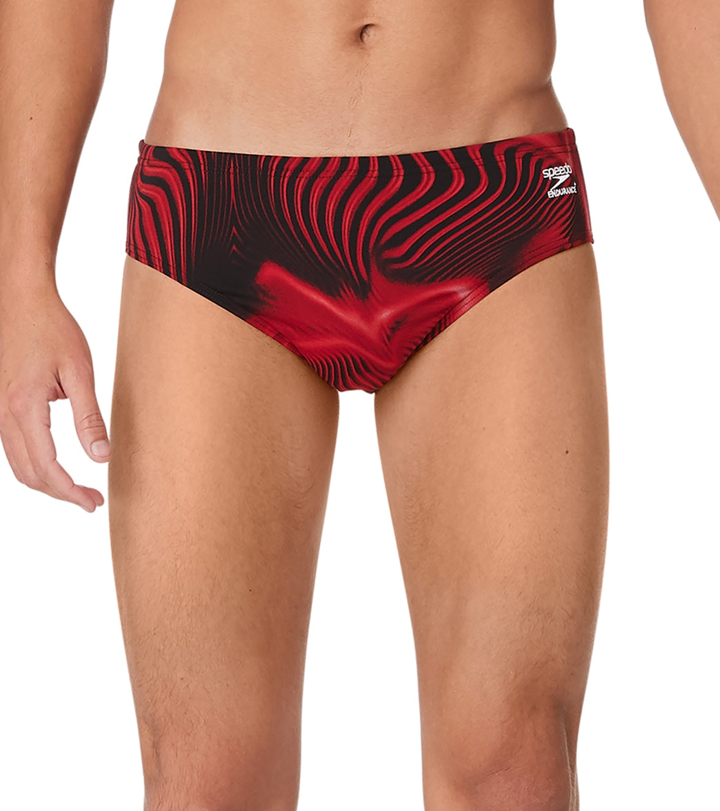Speedo Men's Fusion Vibe Brief Swimsuit - Red 24 Polyester/Pbt - Swimoutlet.com