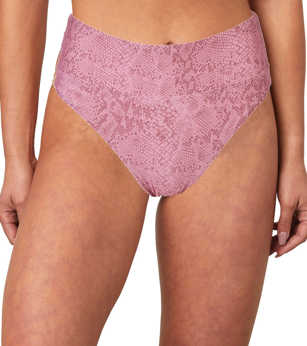 Splendid Women's Charmer High Waisted Bottom - Pink Tonal Medium - Swimoutlet.com