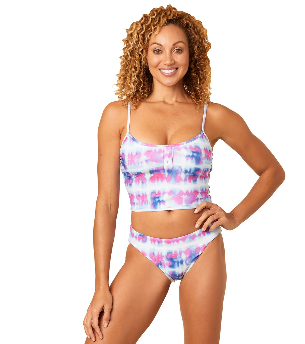 Splendid Women's Sun Daze Crop Bikini Top - Tie Dye Medium - Swimoutlet.com