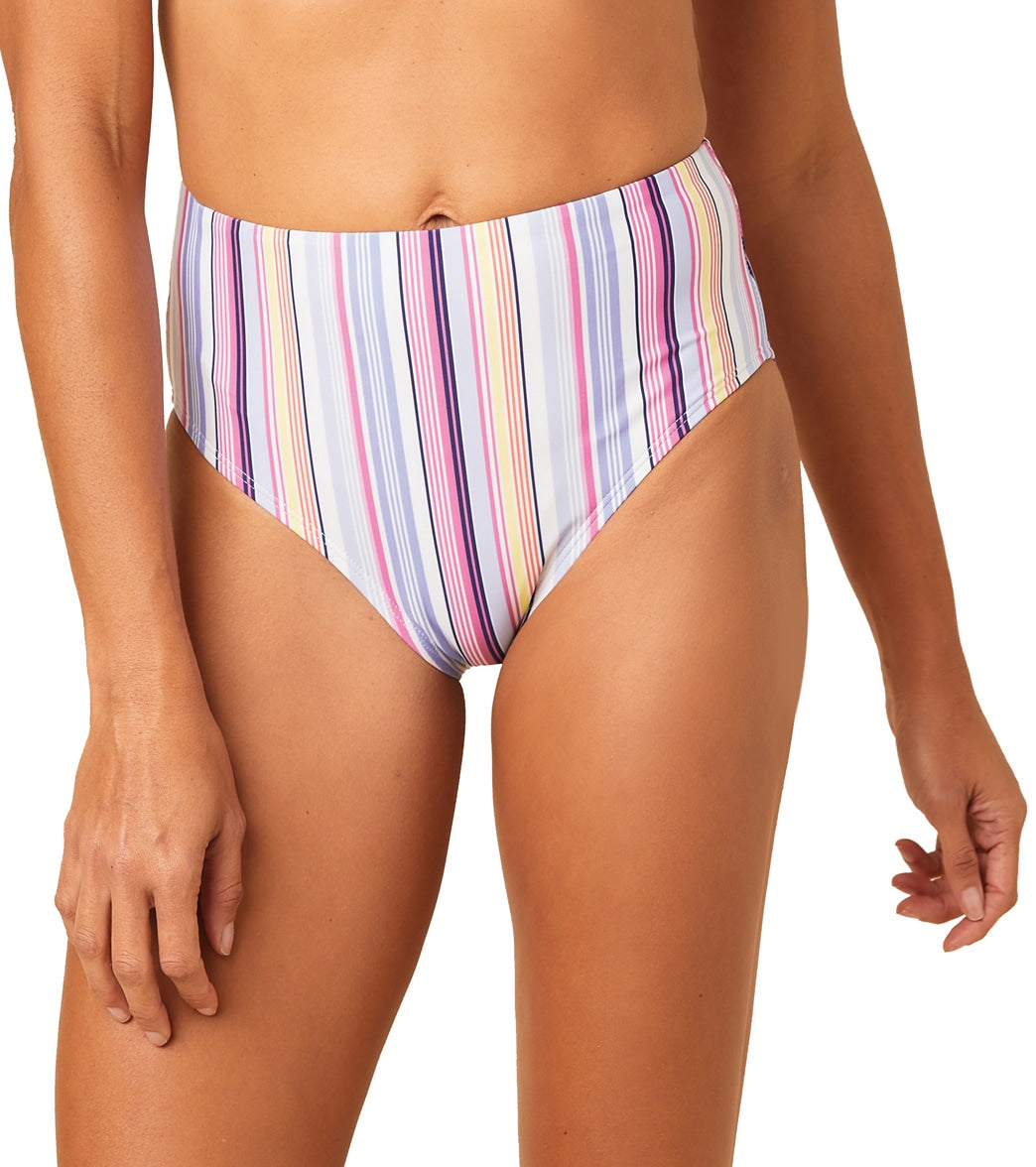 Splendid Women's La Paz High Waisted Bottom - Pink/Multi Large - Swimoutlet.com