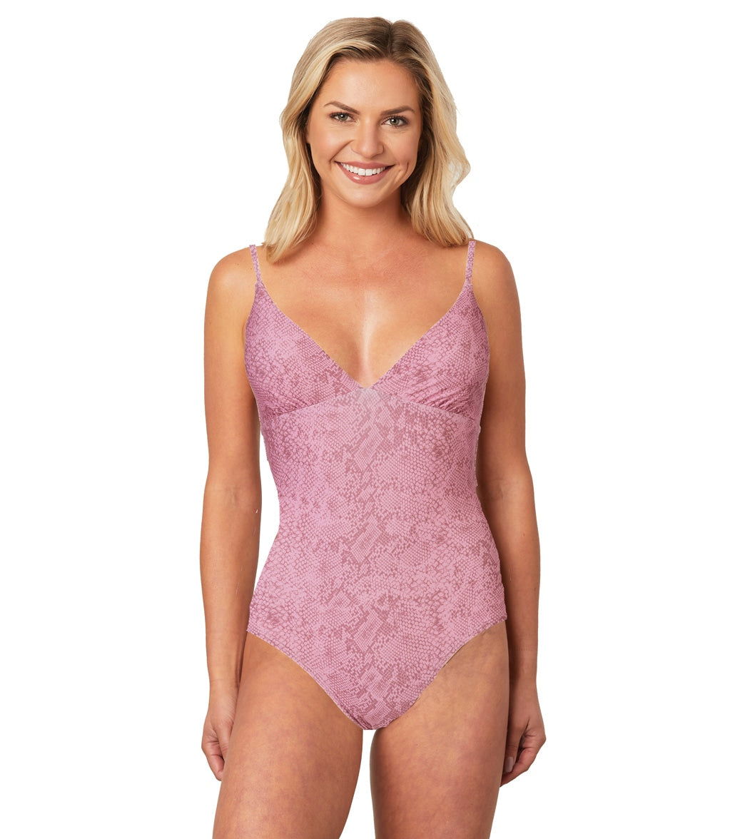 Splendid Women's Charmer One Piece Swimsuit - Pink Tonal Medium - Swimoutlet.com