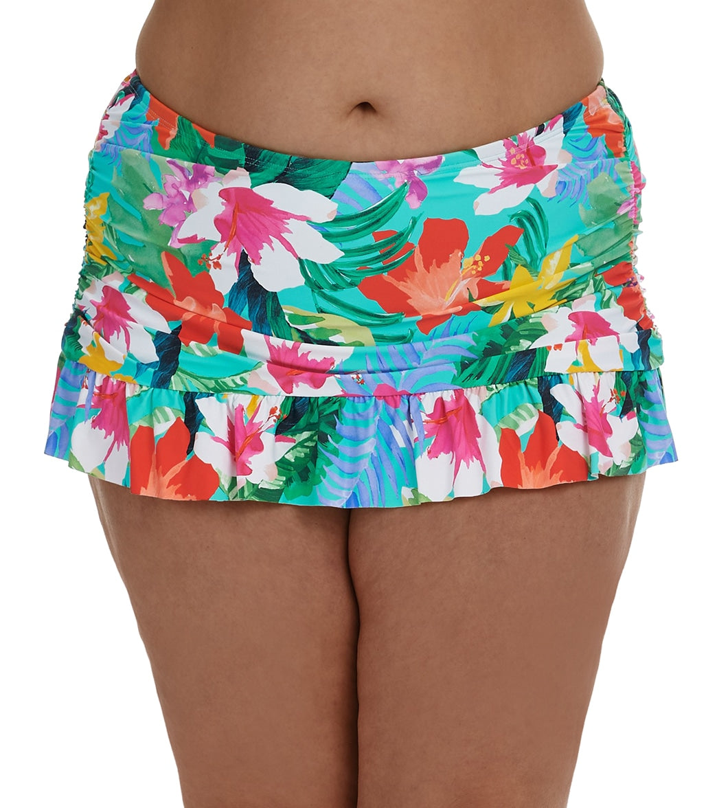La Blanca Women's Plus Size Tropea Breeze Ruffle Skirt Bottom at ...