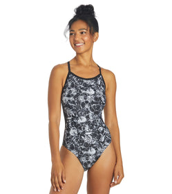 Sporti Solid Wide Strap One Piece Swimsuit at