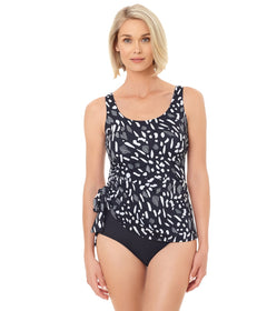  Penbrooke Women's Swimwear Jungle Dot Shirred Neck