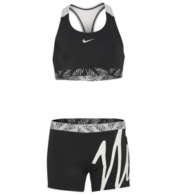 Nike Girls' Script Logo Crossback Sport Two Piece Bikini Set (Big Kid) at