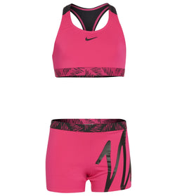 Nike Girls' Script Logo Crossback Sport Two Piece Bikini Set (Big Kid) at