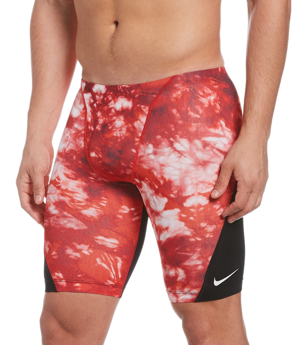나이키 맨 강습용 5부 수영복 Nike Mens Hydrastrong Tie Dye Jammer Swimsuit,University Red