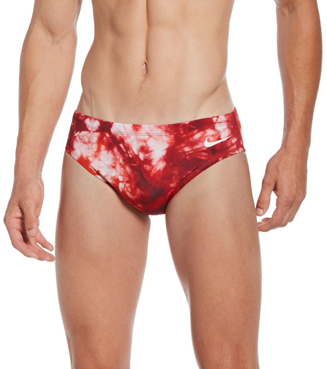 나이키 Nike Mens Hydrastrong Tie Dye Brief Swimsuit,University Red