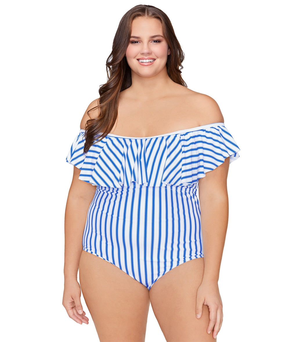 Profile by Gottex Women's Supreme Deep V Neck One Piece Swimsuit